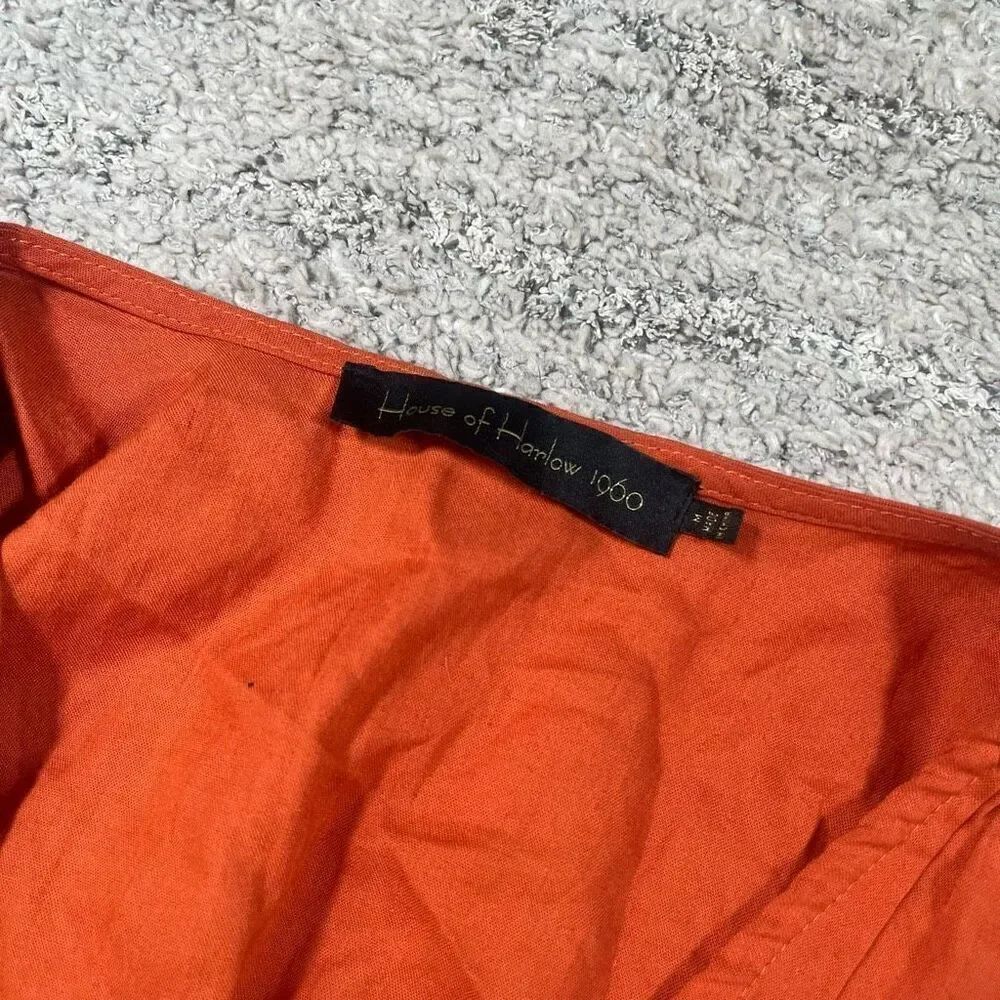 House of Harlow Orange Rust Corfu Cropped Tank Top Shirt - Picture 4 of 5